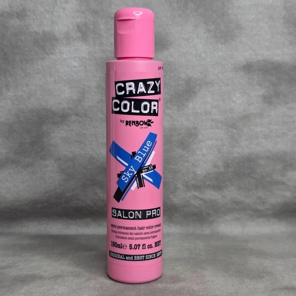 CRAZY COLOR Semi Permanent Hair Color Cream Dye SKY BLUE #59  5.07‎ fl oz